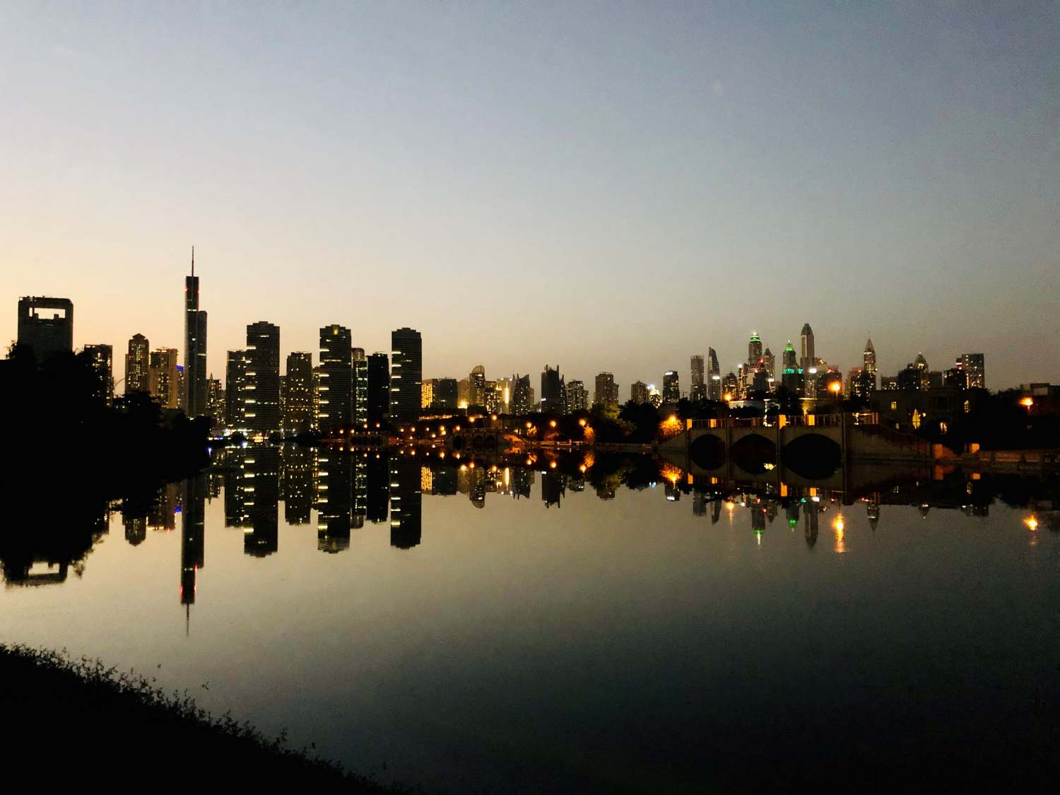 Dubai skyline at dusk