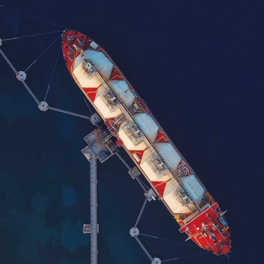 LNG carrier at its jetty — sovereign port infrastructure